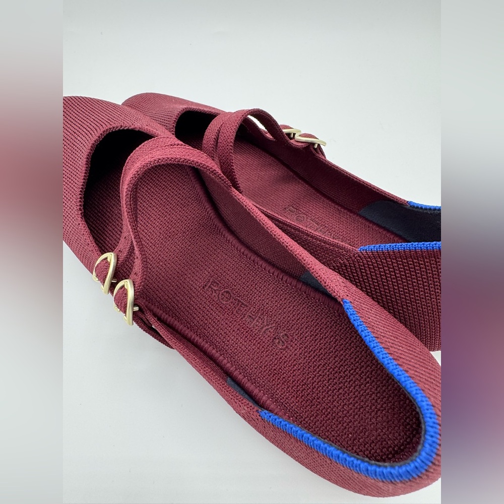 Rothy’s Double Buckle Mary Jane Flats “Cabernet” size 7 Like-New - Picture 12 of 13